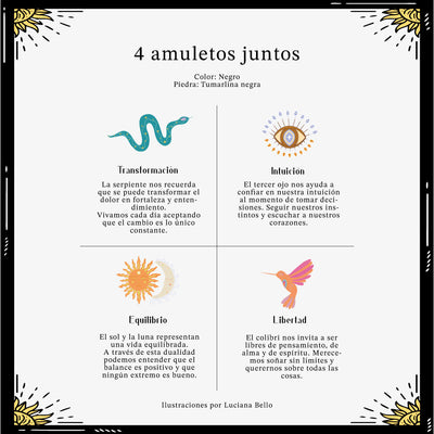 Bottom Máncora amuletos print reversible a negro